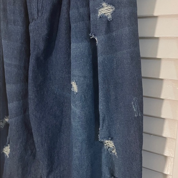 Monthorigin High Rise Drop Crotch Distressed Denim Jeans - Picture 3 of 16